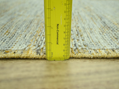 Modern / Contemporary hand-knotted wool runner in Yellow, 2'6" x 12' — SKU O077069 (view 6)
