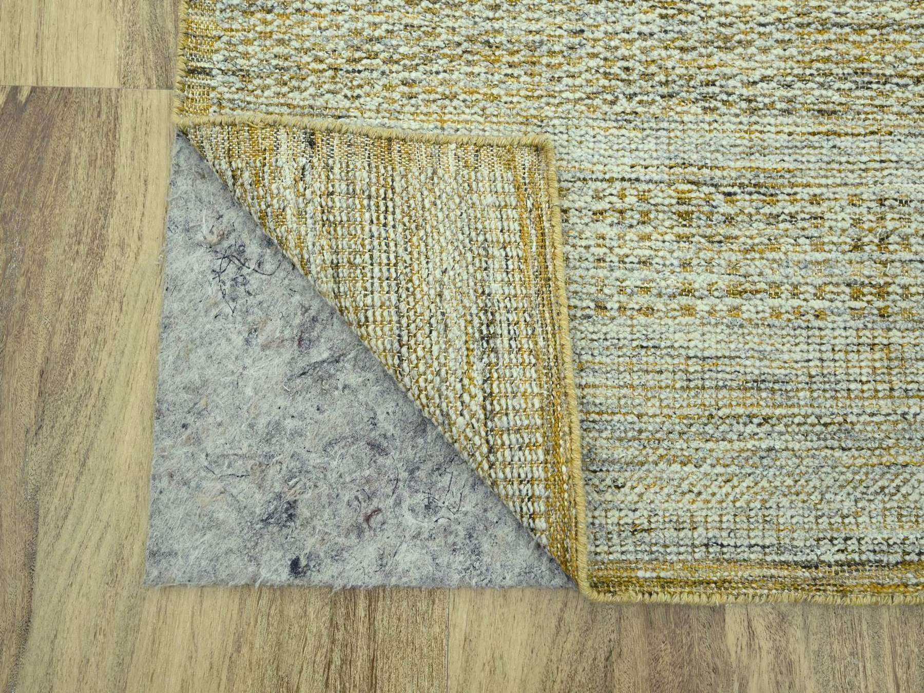 Modern / Contemporary hand-knotted wool runner in Yellow, 2'7" x 12' — SKU O077070 (view 3)