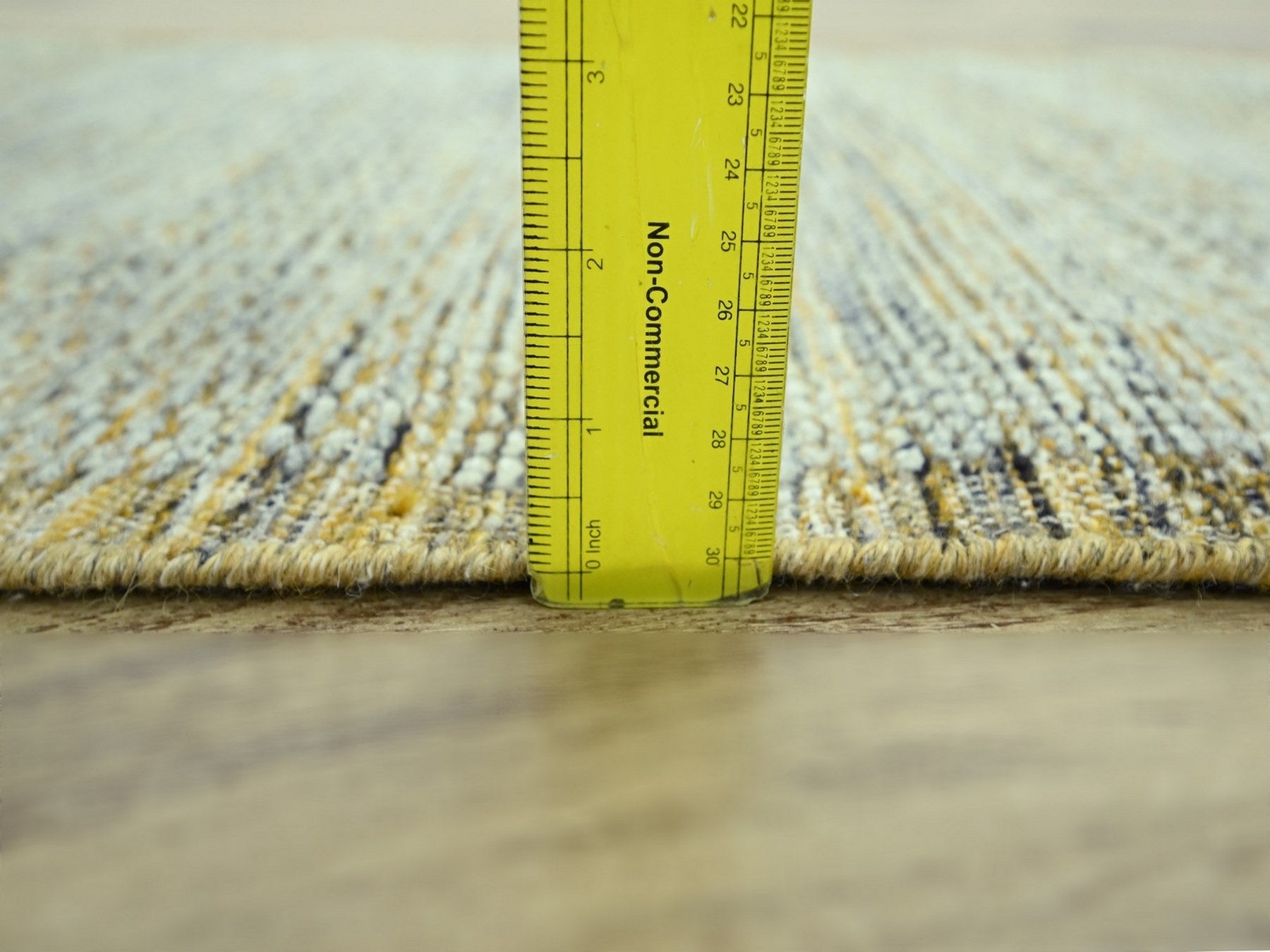 Modern / Contemporary hand-knotted wool runner in Yellow, 2'7" x 12' — SKU O077070 (view 6)