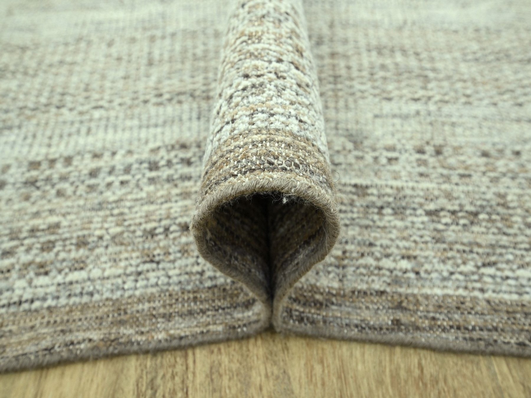 Modern / Contemporary hand-knotted wool rug in Brown, 9'4" x 12' — SKU O077071 (view 3)