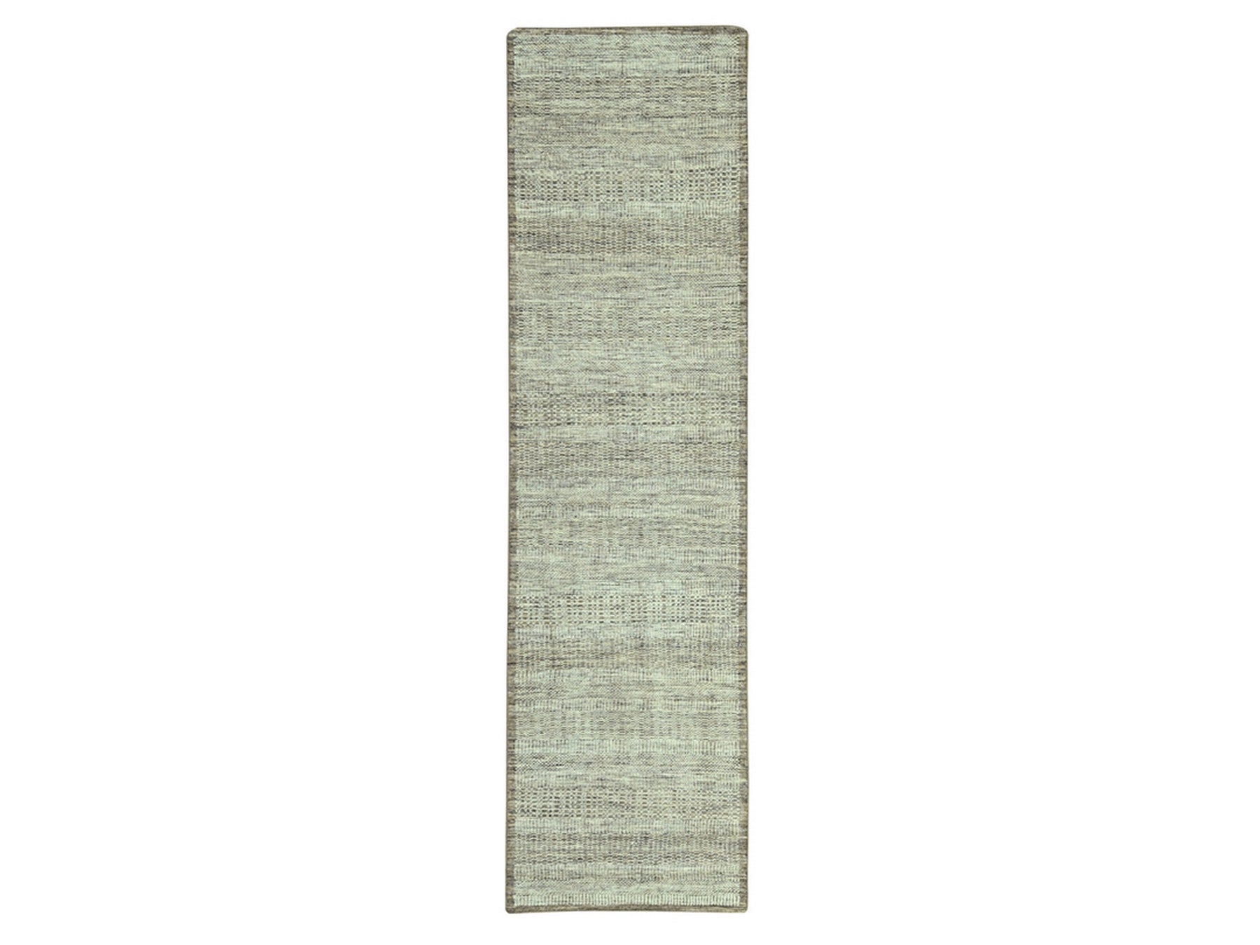 Modern / Contemporary hand-knotted wool runner in Brown, 2'7" x 11'10" — SKU O077073