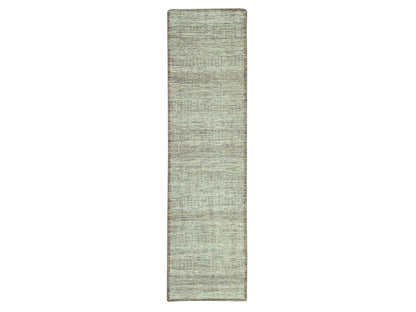 Modern / Contemporary hand-knotted wool runner in Brown, 2'7" x 11'10" — SKU O077073