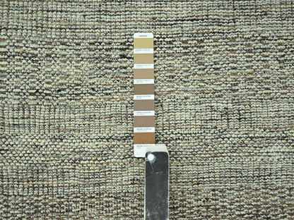 Modern / Contemporary hand-knotted wool runner in Brown, 2'7" x 11'10" — SKU O077073 (view 4)