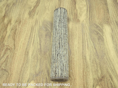 Modern / Contemporary hand-knotted wool runner in Brown, 2'7" x 11'10" — SKU O077073 (view 5)