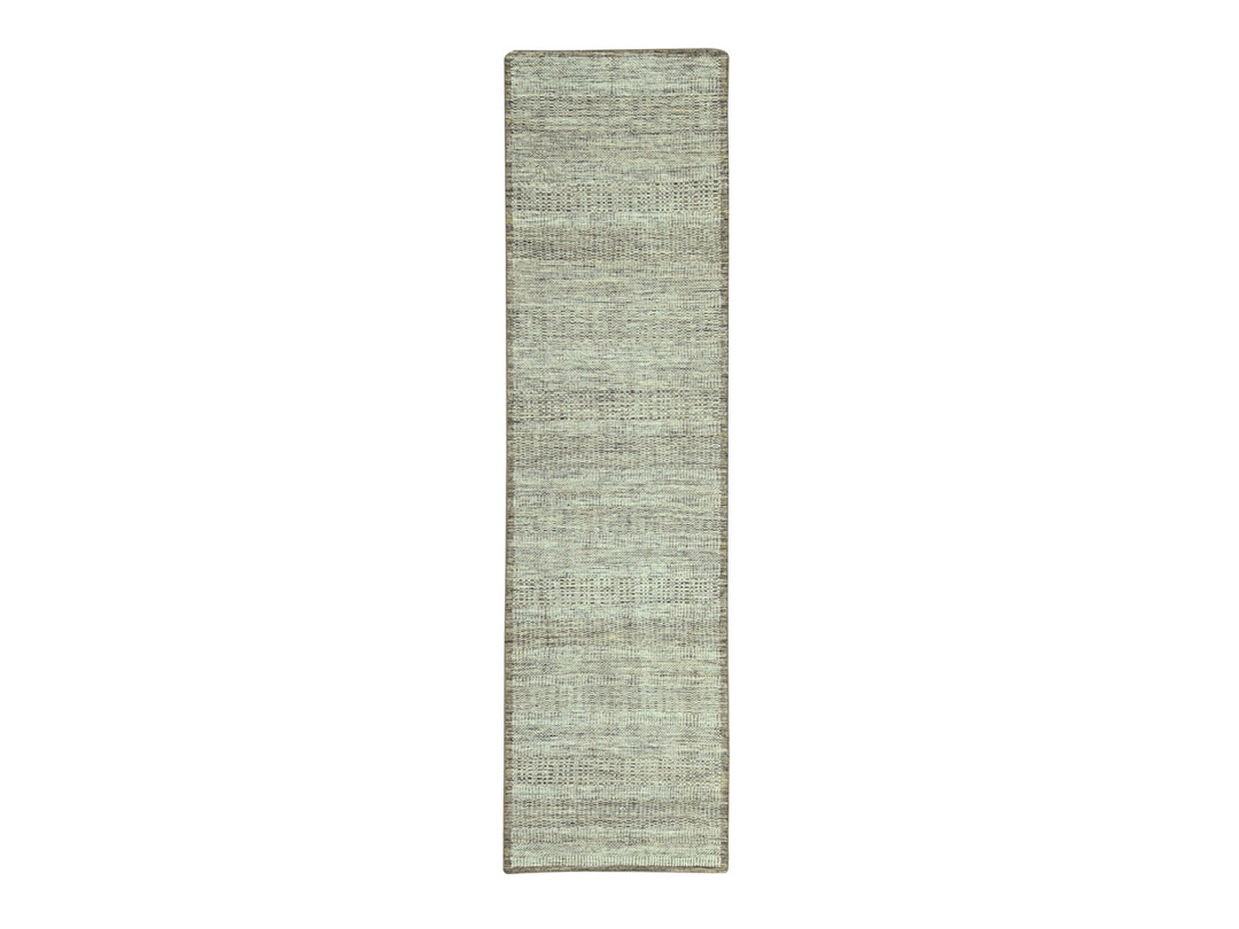 Modern / Contemporary hand-knotted wool runner in Brown, 2'7" x 11'10" — SKU O077074