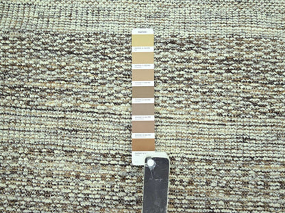 Modern / Contemporary hand-knotted wool runner in Brown, 2'7" x 11'10" — SKU O077074 (view 4)