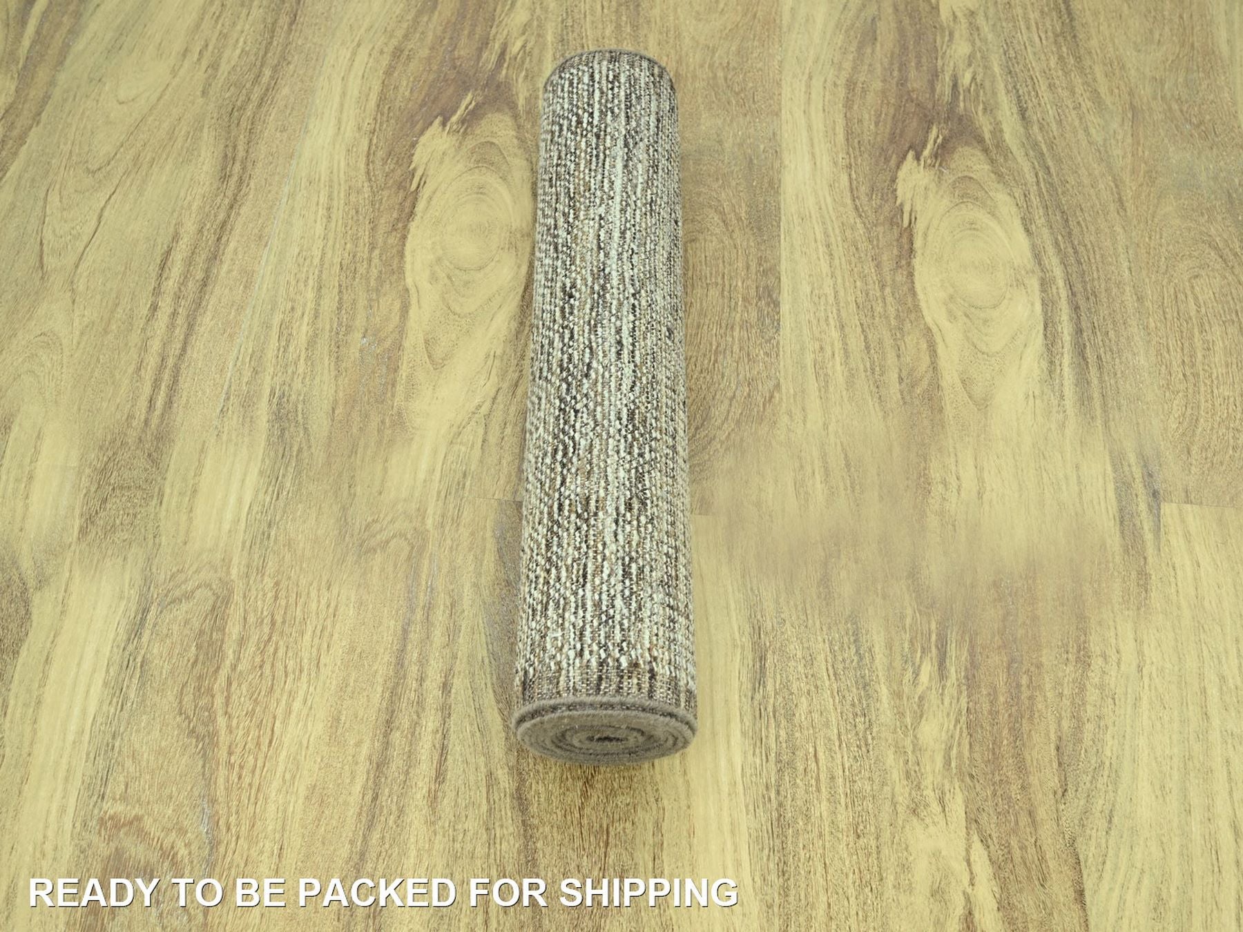 Modern / Contemporary hand-knotted wool runner in Brown, 2'7" x 11'10" — SKU O077074 (view 5)