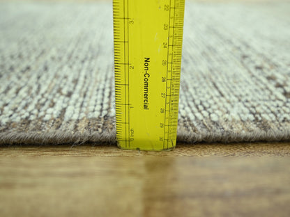 Modern / Contemporary hand-knotted wool runner in Brown, 2'7" x 11'10" — SKU O077074 (view 6)