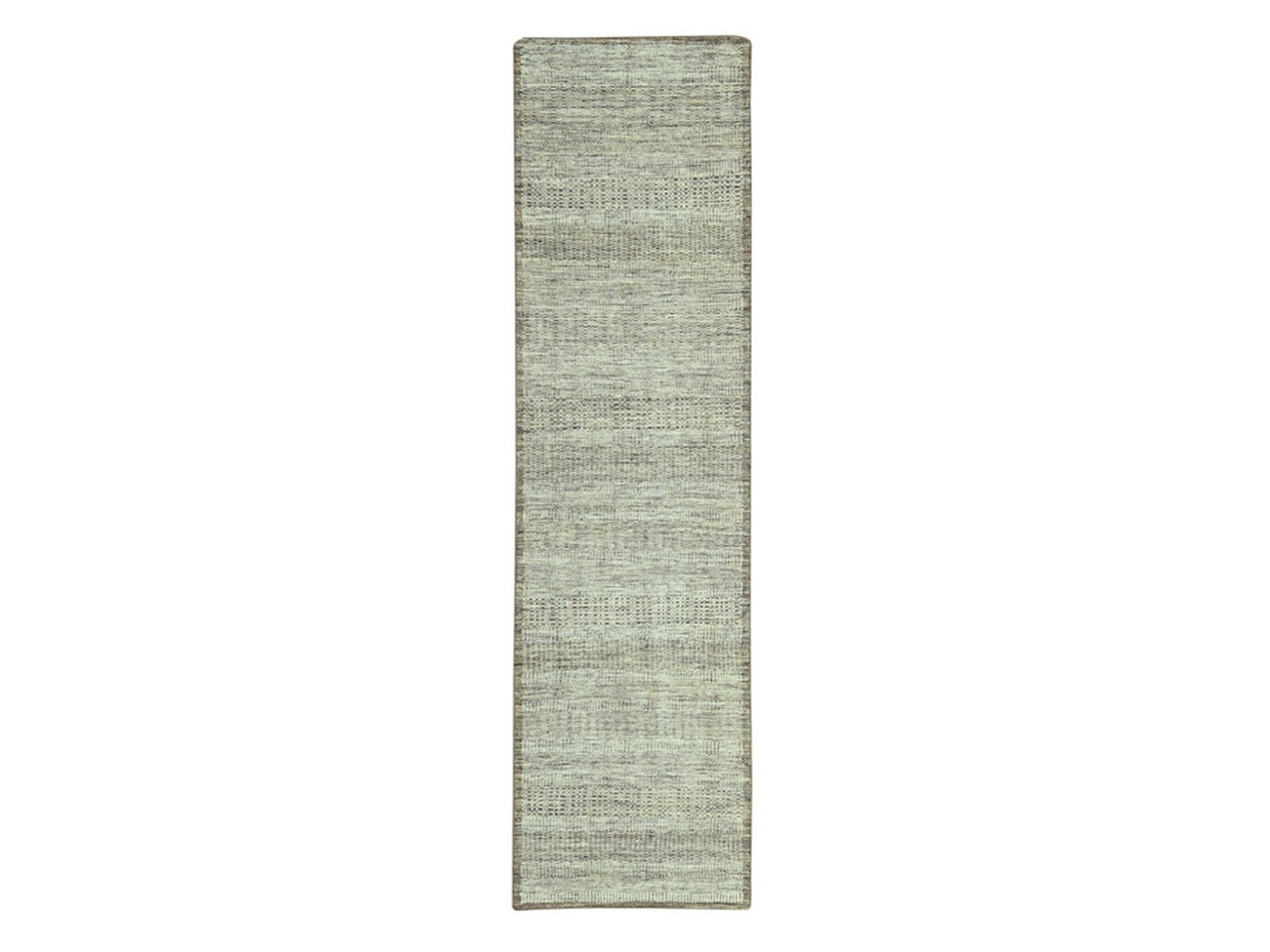 Modern / Contemporary hand-knotted wool runner in Brown, 2'8" x 12' — SKU O077075