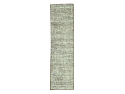 Modern / Contemporary hand-knotted wool runner in Brown, 2'8" x 12' — SKU O077075
