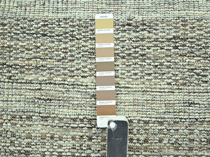 Modern / Contemporary hand-knotted wool runner in Brown, 2'8" x 12' — SKU O077075 (view 4)