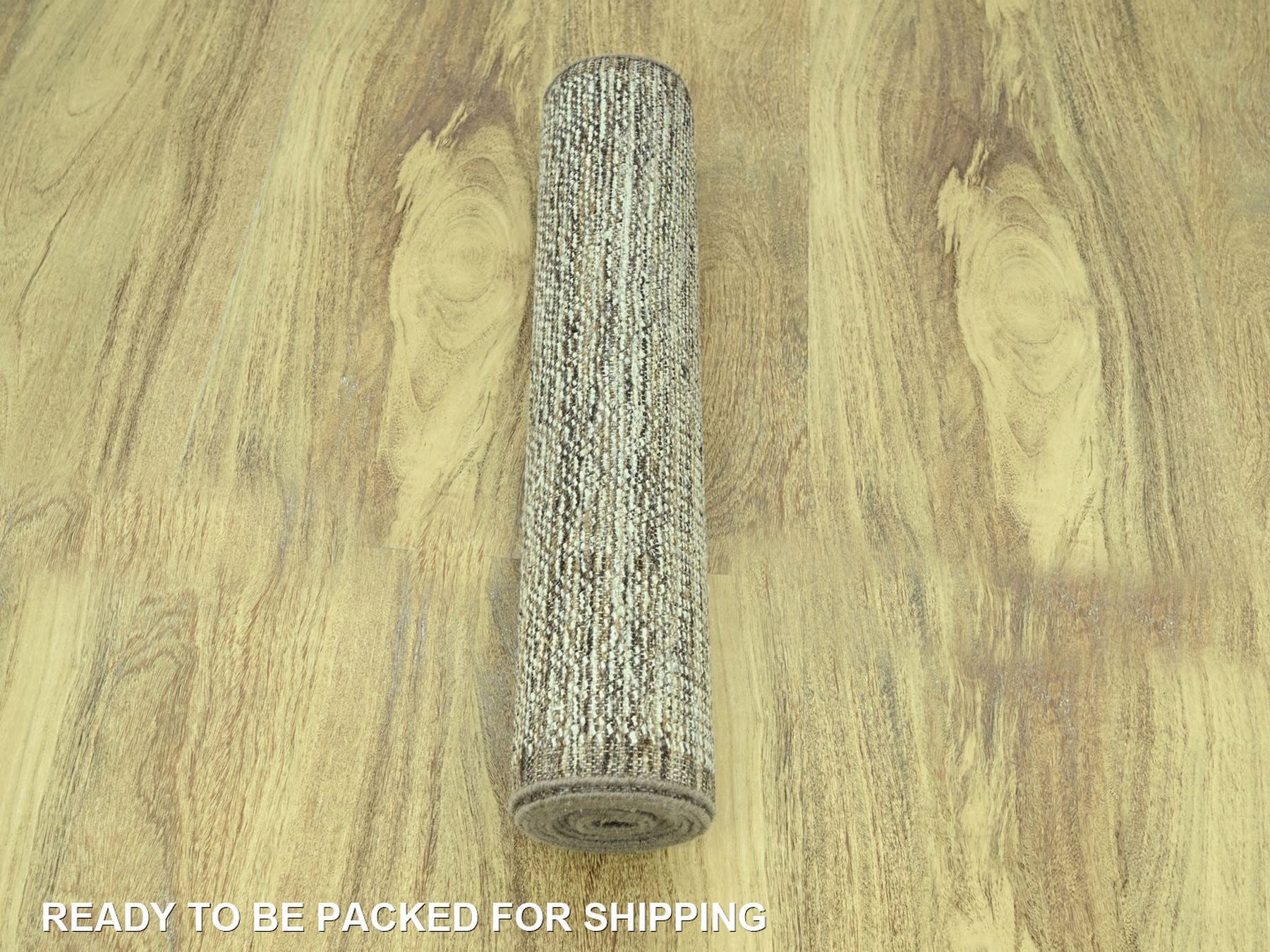 Modern / Contemporary hand-knotted wool runner in Brown, 2'8" x 12' — SKU O077075 (view 5)