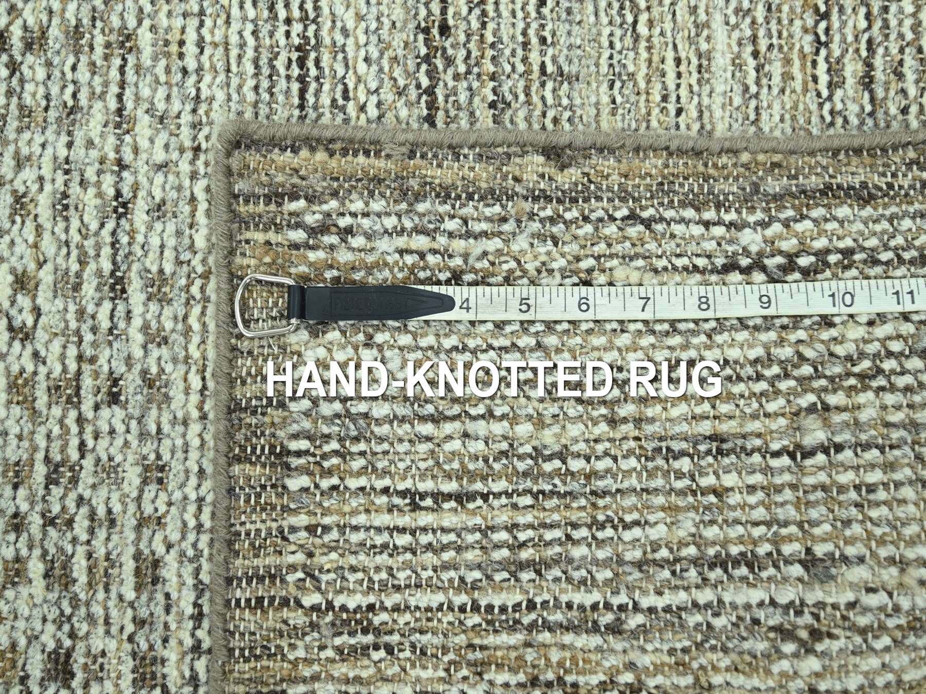 Modern / Contemporary hand-knotted wool runner in Brown, 2'8" x 12' — SKU O077075 (view 7)