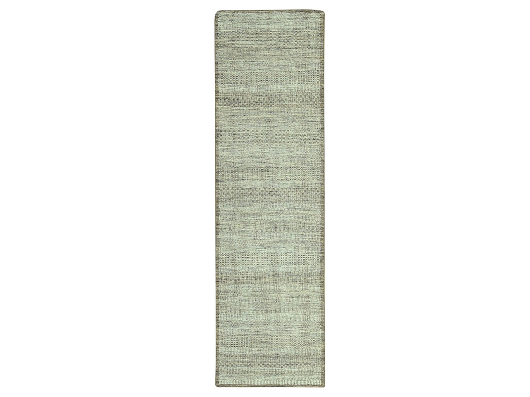 Modern / Contemporary hand-knotted wool runner in Brown, 2'7" x 10'1" — SKU O077076