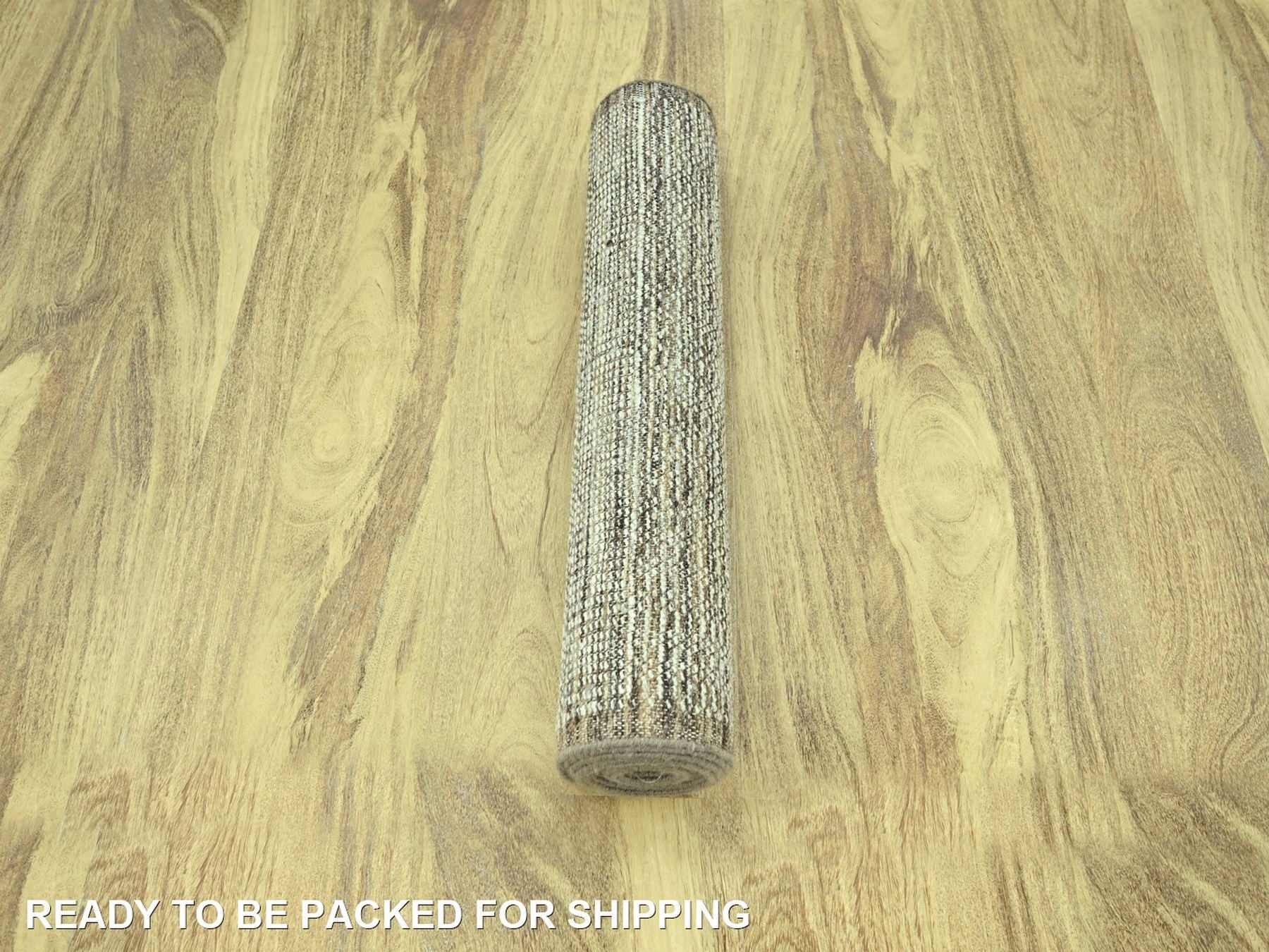 Modern / Contemporary hand-knotted wool runner in Brown, 2'7" x 10'1" — SKU O077076 (view 5)