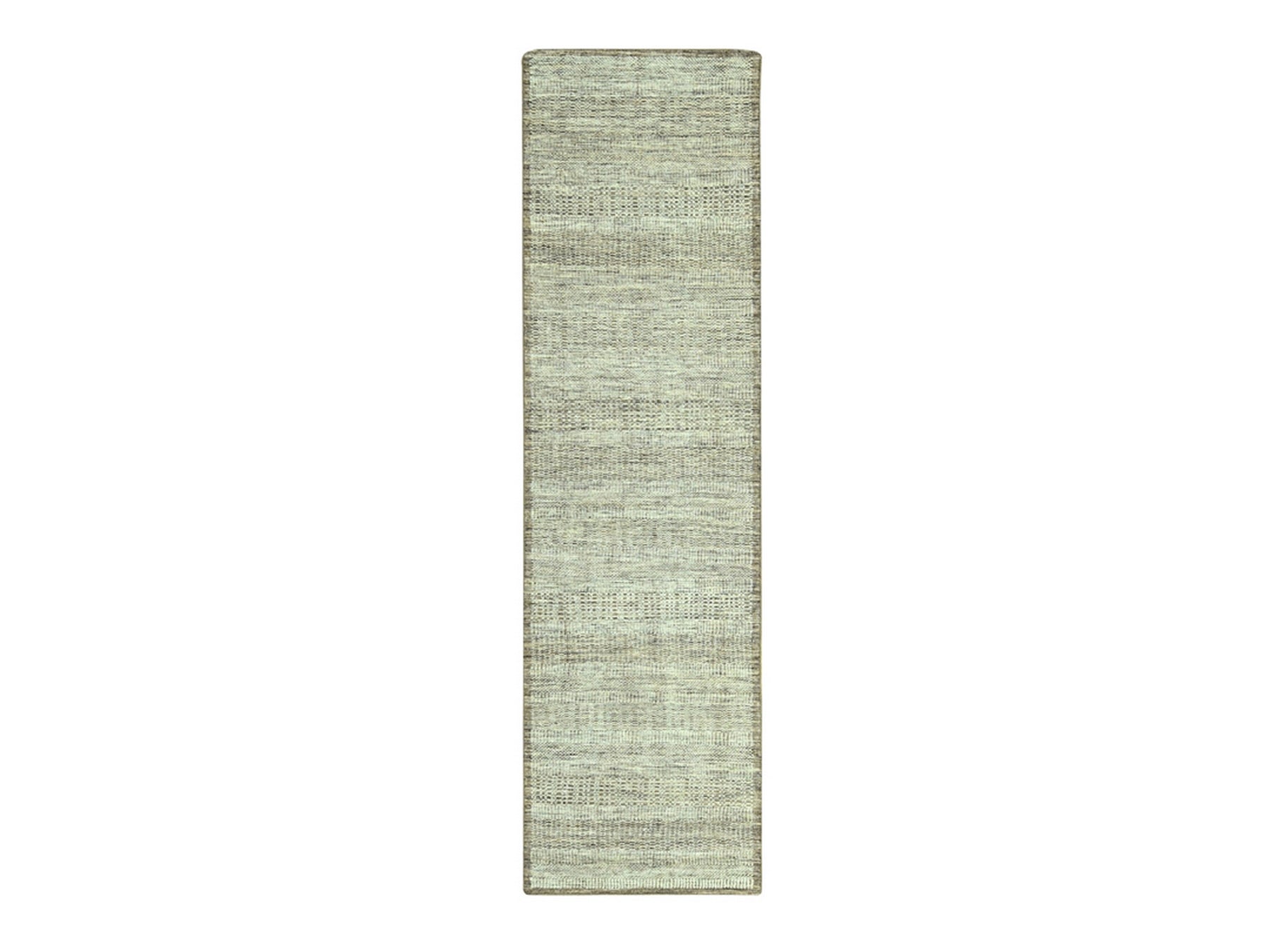 Modern / Contemporary hand-knotted wool runner in Brown, 2'7" x 10'2" — SKU O077077