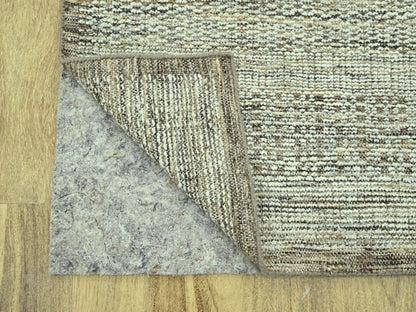Modern / Contemporary hand-knotted wool runner in Brown, 2'7" x 10'2" — SKU O077077 (view 3)