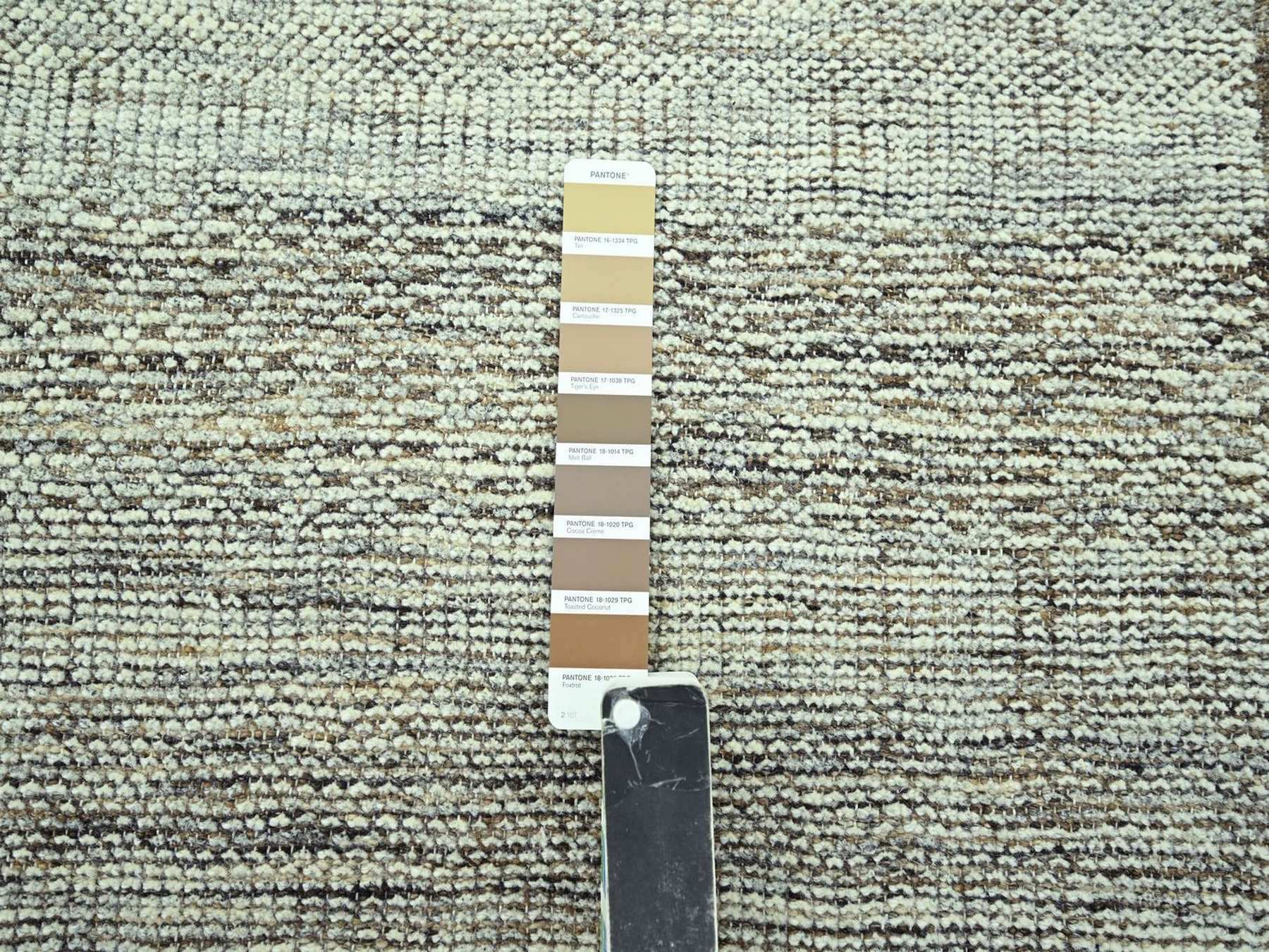 Modern / Contemporary hand-knotted wool runner in Brown, 2'7" x 10'2" — SKU O077077 (view 4)