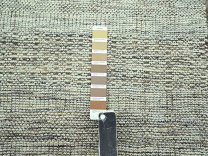 Modern / Contemporary hand-knotted wool runner in Brown, 2'7" x 10'2" — SKU O077077 (view 4)