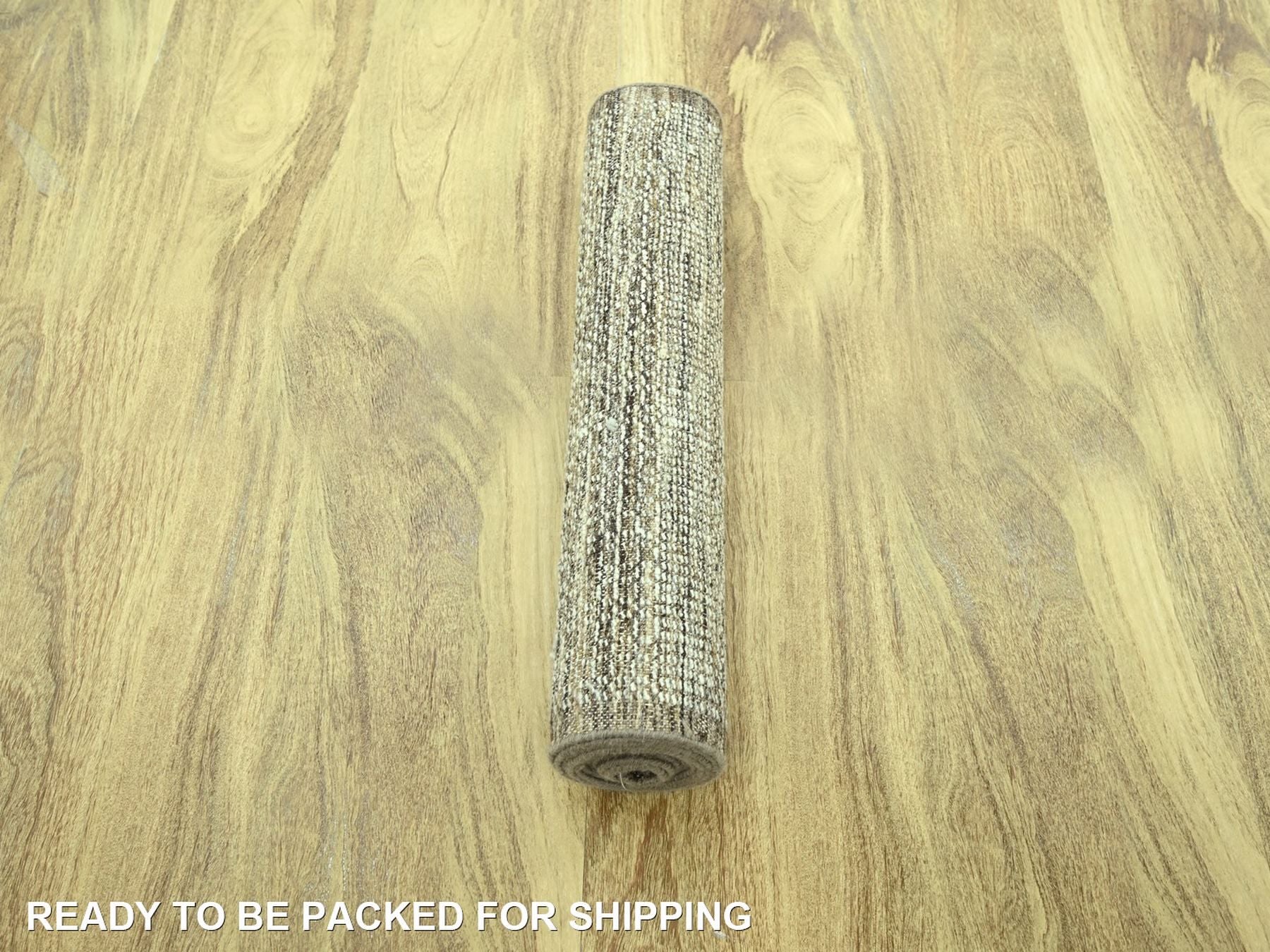 Modern / Contemporary hand-knotted wool runner in Brown, 2'7" x 10'2" — SKU O077077 (view 5)