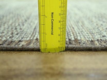 Modern / Contemporary hand-knotted wool runner in Brown, 2'7" x 10'2" — SKU O077077 (view 6)