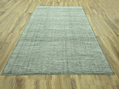 Modern / Contemporary hand-knotted wool rug in Green, 8' x 10' — SKU O077078 (view 2)