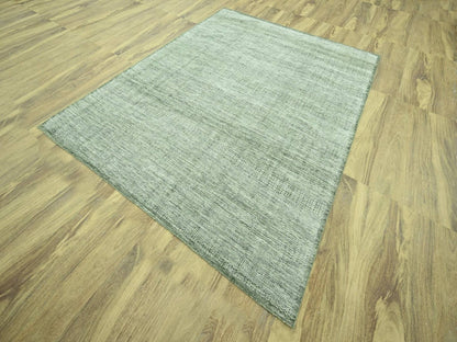 Modern / Contemporary hand-knotted wool rug in Green, 8' x 10' — SKU O077078 (view 3)