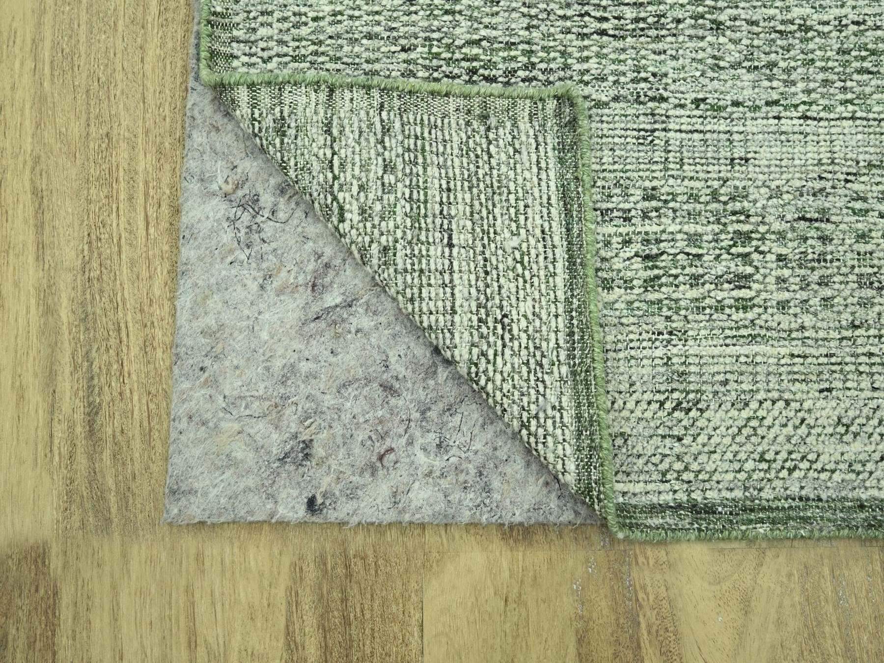 Modern / Contemporary hand-knotted wool runner in Green, 2'7" x 12' — SKU O077081 (view 3)