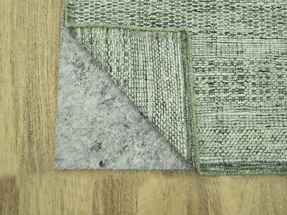 Modern / Contemporary hand-knotted wool runner in Green, 2'7" x 12' — SKU O077081 (view 3)