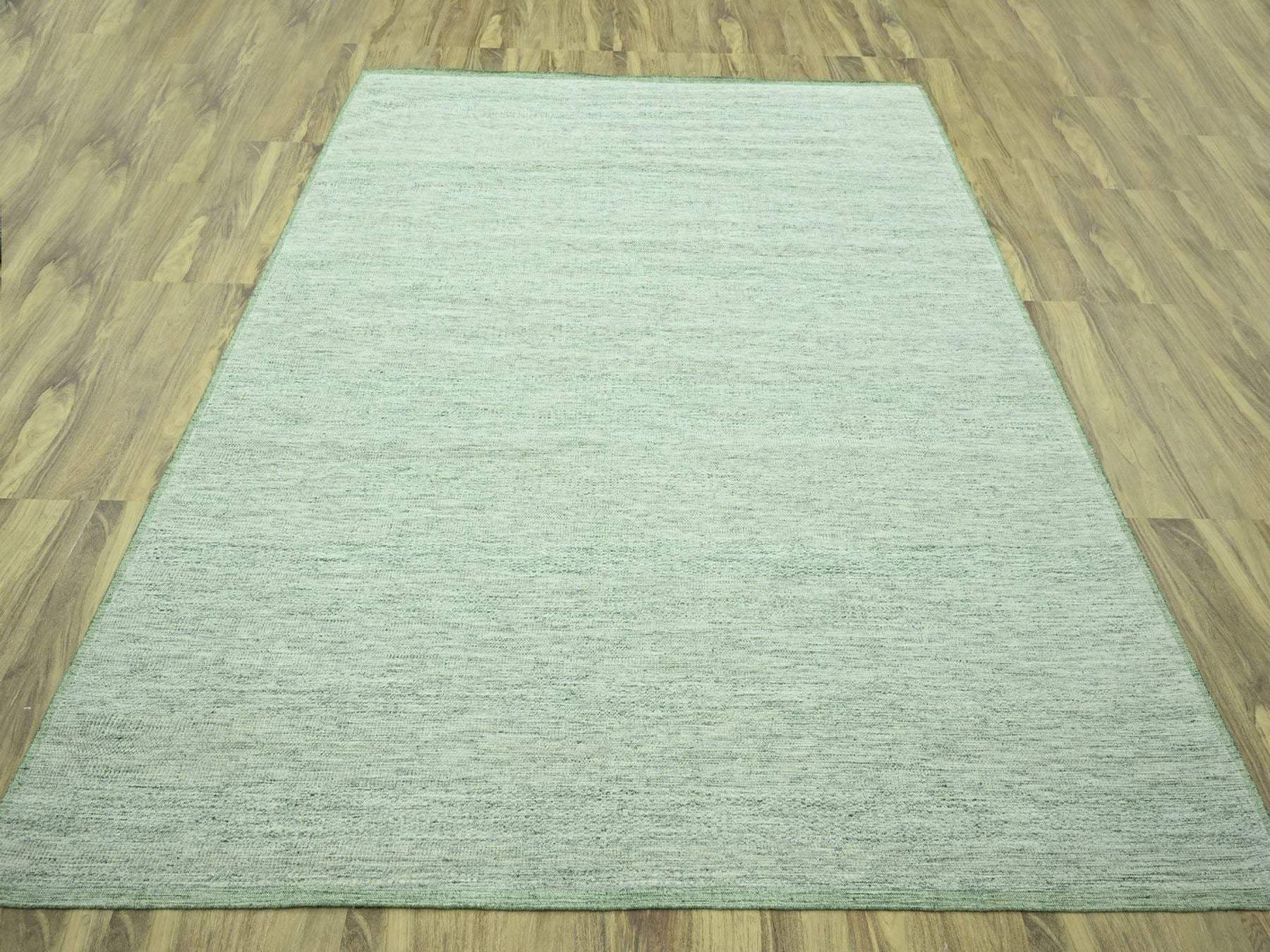 Modern / Contemporary hand-knotted wool rug in Green, 12' x 14'9" — SKU O077082 (view 2)