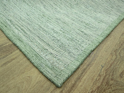 Modern / Contemporary hand-knotted wool rug in Green, 12' x 14'9" — SKU O077082 (view 6)