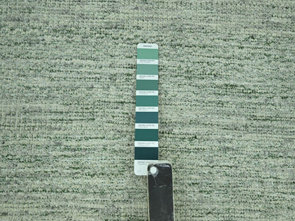 Modern / Contemporary hand-knotted wool rug in Green, 12' x 14'9" — SKU O077082 (view 7)