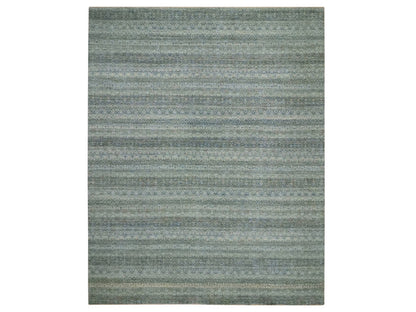 Modern / Contemporary hand-knotted wool rug in Blue, 11'11" x 15'1" — SKU O077086