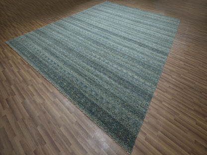 Modern / Contemporary hand-knotted wool rug in Blue, 11'11" x 15'1" — SKU O077086 (view 3)