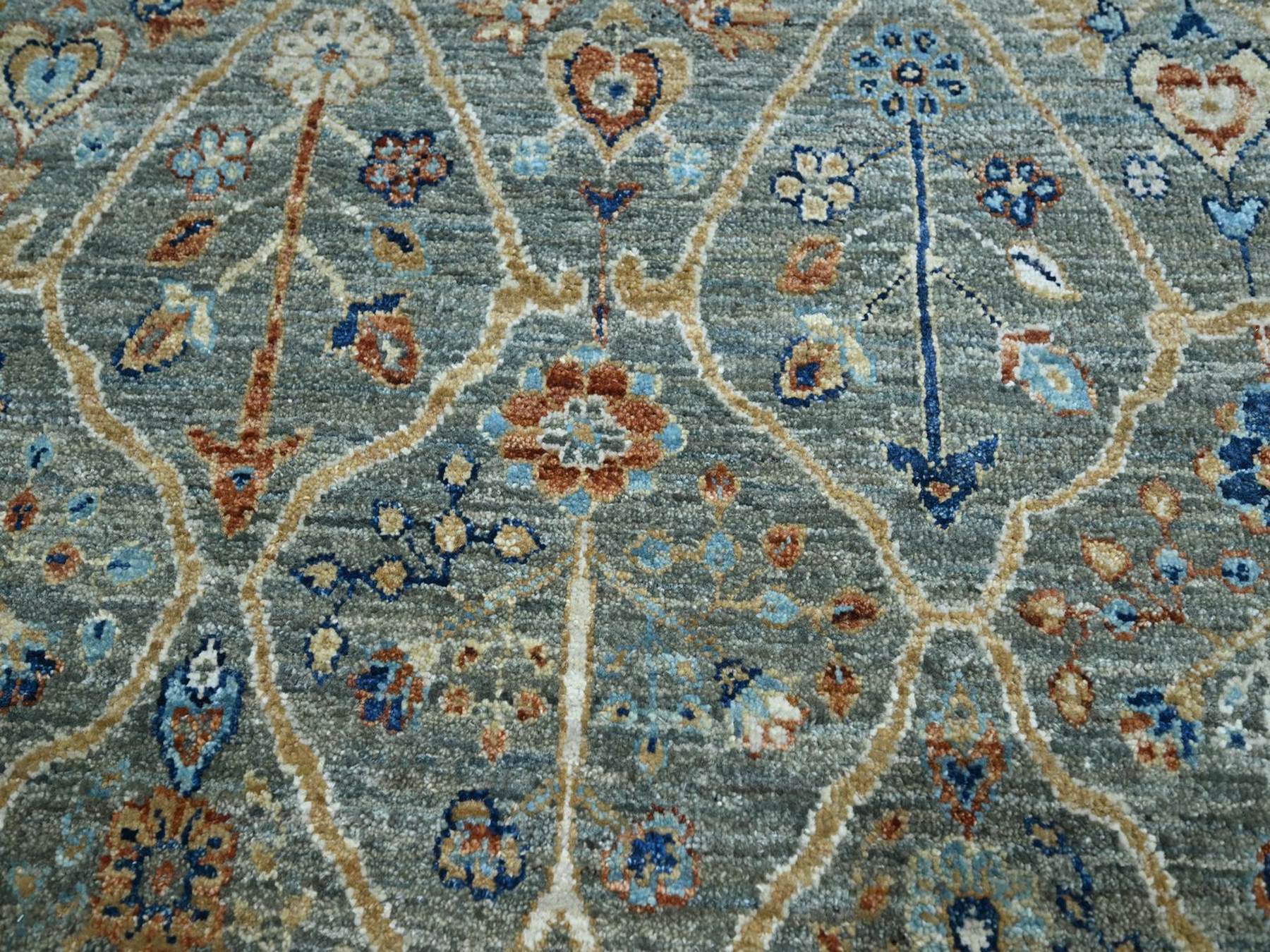 Agra Oushak hand-knotted wool rug in Green, 11'10" x 11'11" — SKU O077087 (view 8)