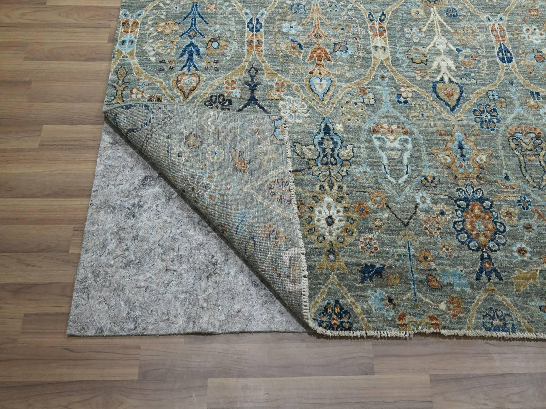 Agra Oushak hand-knotted wool rug in Green, 10'1" x 14' — SKU O077089 (view 4)