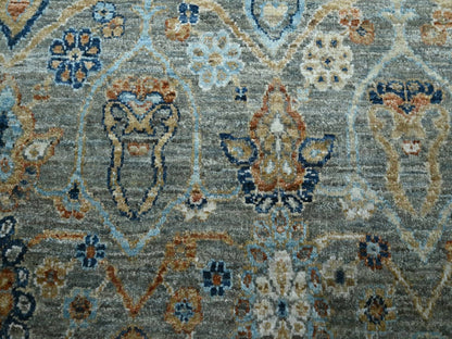 Agra Oushak hand-knotted wool rug in Green, 10'1" x 14' — SKU O077089 (view 8)