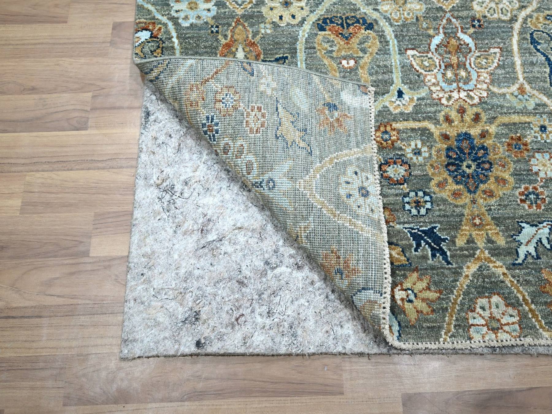 Agra Oushak hand-knotted wool runner in Green, 2'6" x 14' — SKU O077090 (view 3)