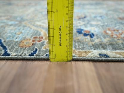 Agra Oushak hand-knotted wool runner in Green, 2'6" x 14' — SKU O077090 (view 6)