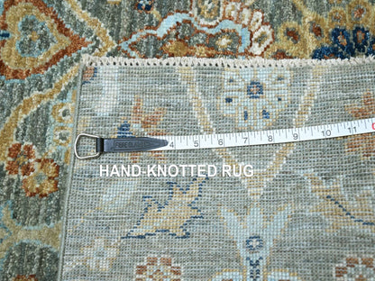 Agra Oushak hand-knotted wool runner in Green, 2'6" x 14' — SKU O077090 (view 7)