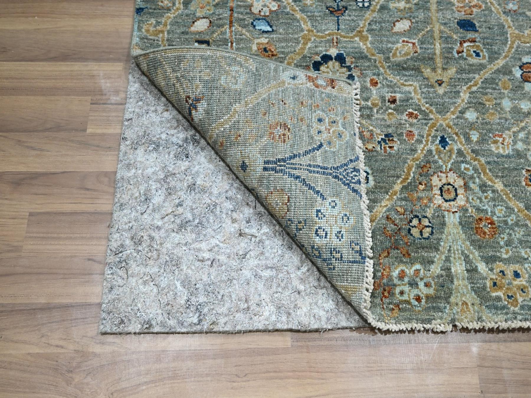 Agra Oushak hand-knotted wool runner in Green, 2'6" x 16'1" — SKU O077091 (view 3)