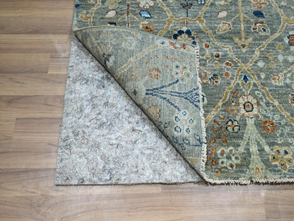 Agra Oushak hand-knotted wool runner in Green, 2'6" x 16'1" — SKU O077091 (view 3)