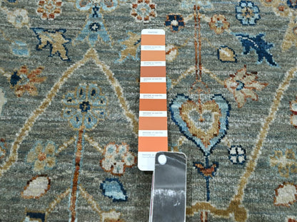 Agra Oushak hand-knotted wool runner in Green, 2'6" x 16'1" — SKU O077091 (view 4)