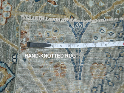 Agra Oushak hand-knotted wool runner in Green, 2'6" x 16'1" — SKU O077091 (view 7)