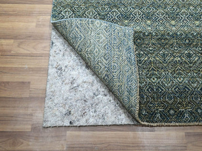 Modern / Contemporary hand-knotted wool runner in Blue, 2'7" x 16' — SKU O077092 (view 3)