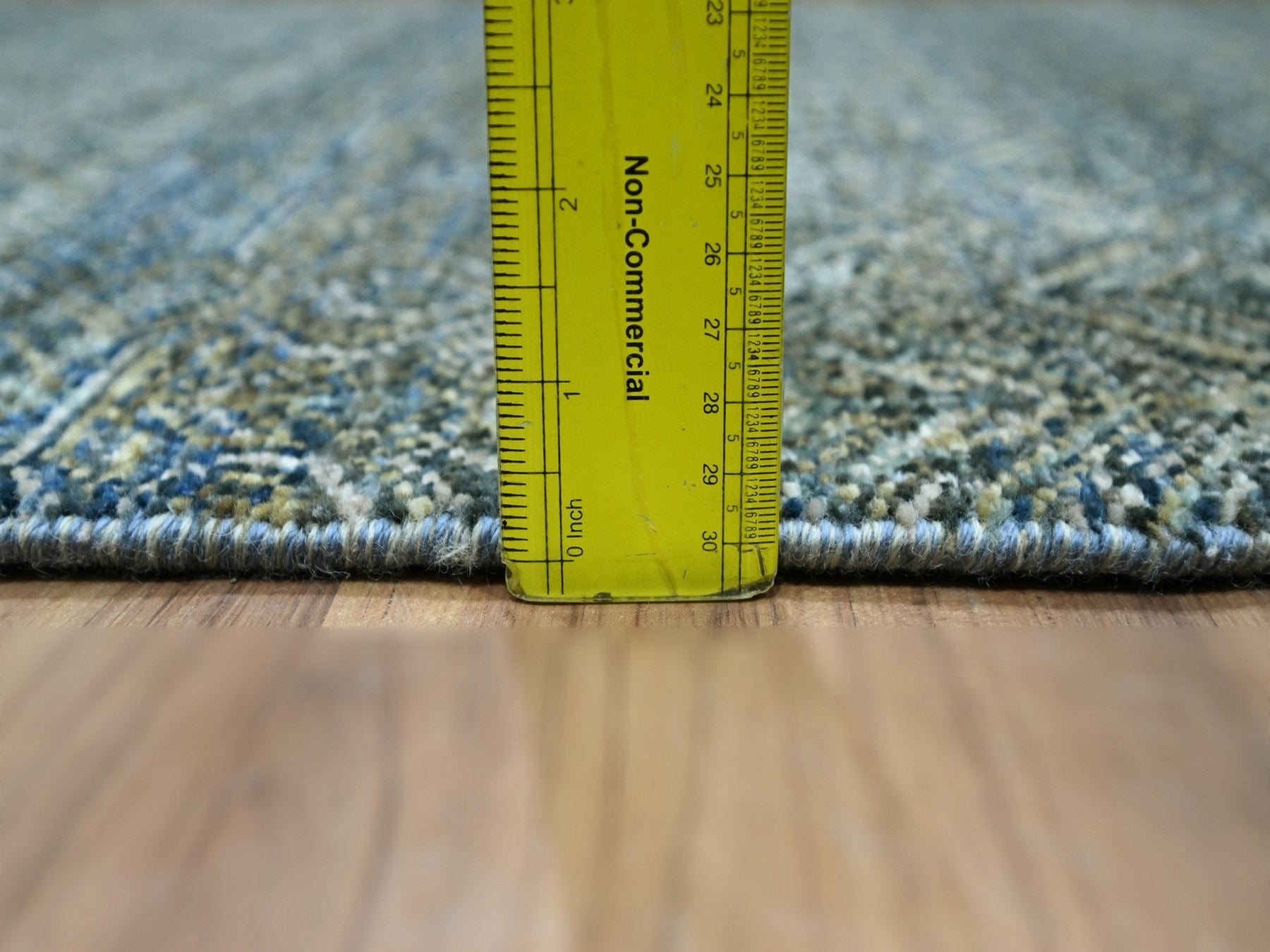 Modern / Contemporary hand-knotted wool runner in Blue, 2'7" x 16' — SKU O077092 (view 6)