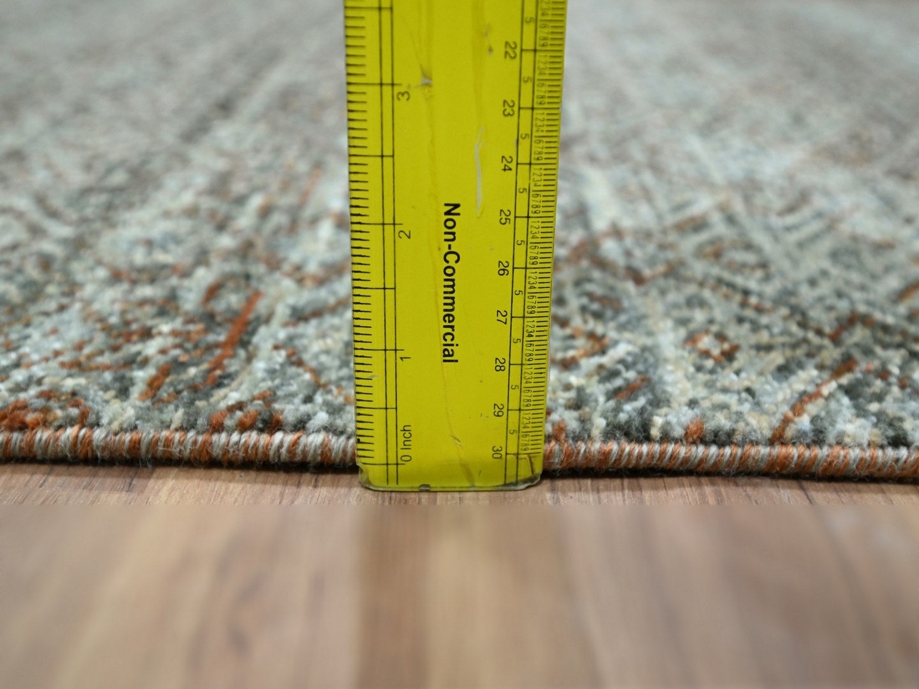 Modern / Contemporary hand-knotted wool runner in Green, 2'6" x 15'11" — SKU O077093 (view 6)