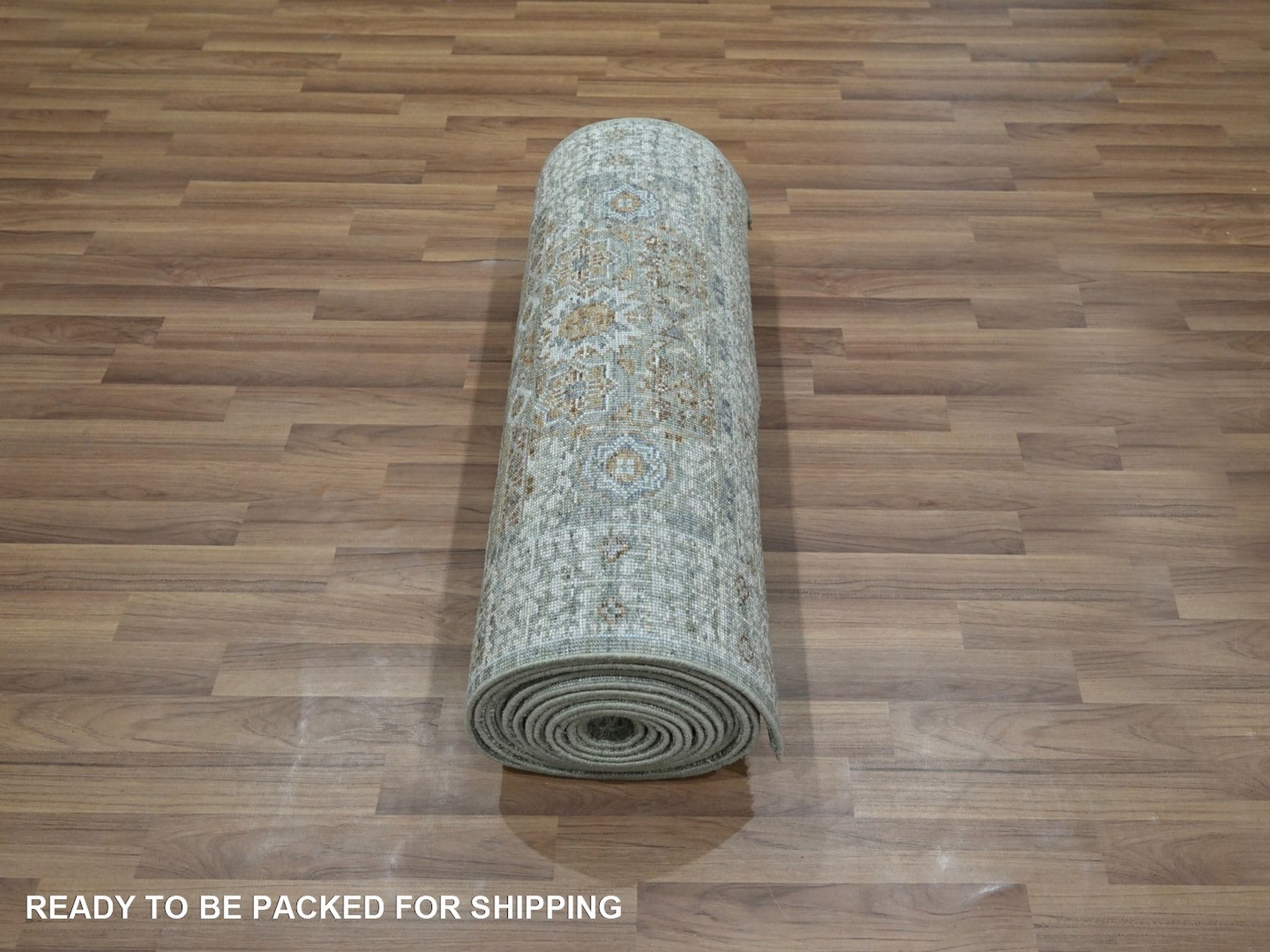 Mamluk Mamluk hand-knotted wool runner in Green, 2'8" x 21'11" — SKU O077094 (view 5)