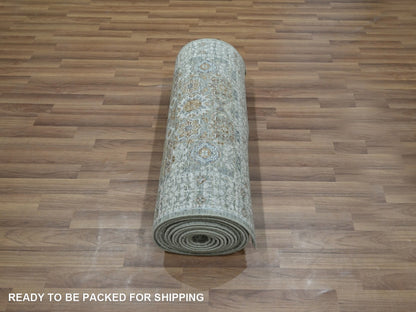 Mamluk Mamluk hand-knotted wool runner in Green, 2'8" x 21'11" — SKU O077094 (view 5)