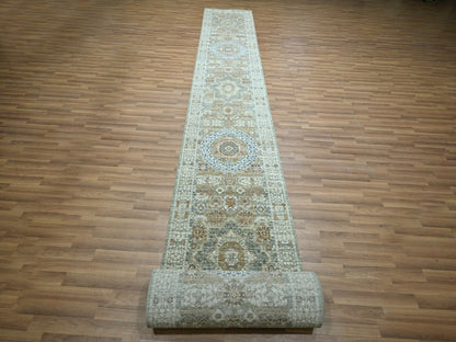 Mamluk Mamluk hand-knotted wool runner in Green, 2'8" x 25'10" — SKU O077095 (view 2)